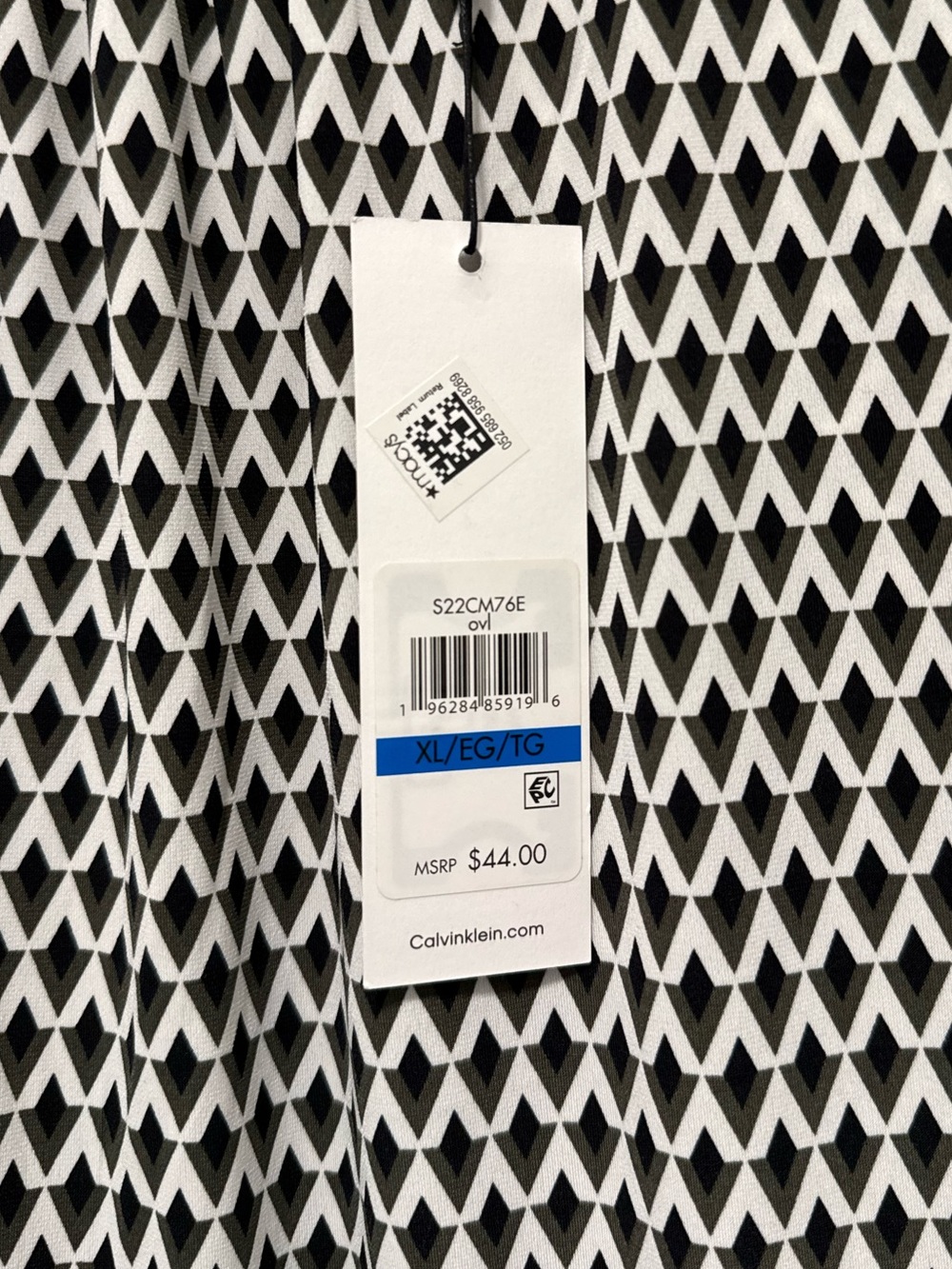 NWT Calvin Klein Geometric Pleated Neck Sleeveless Blouse XL - Picture 5 of 10